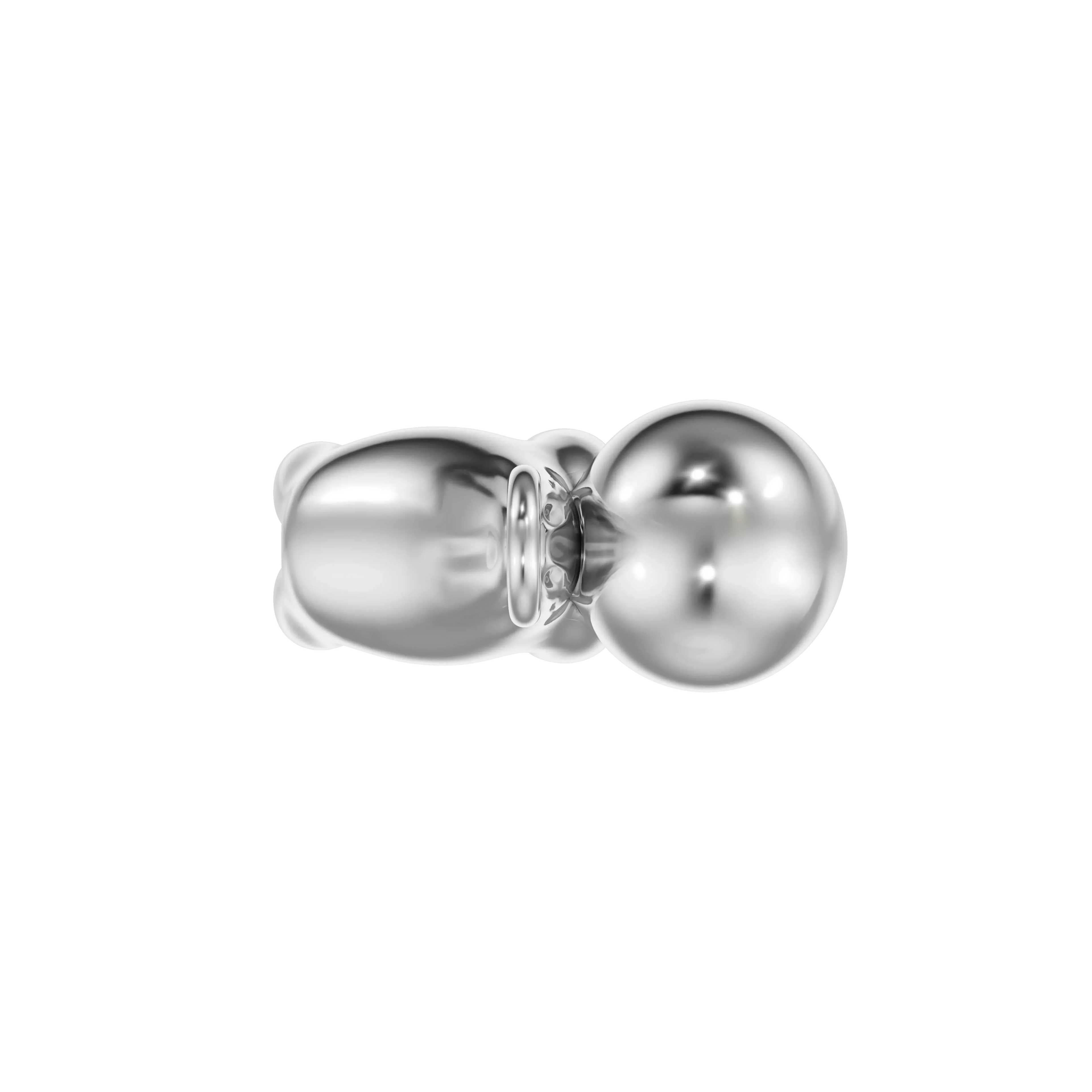 Polished silver luxury jewelry piece with modern, timeless design