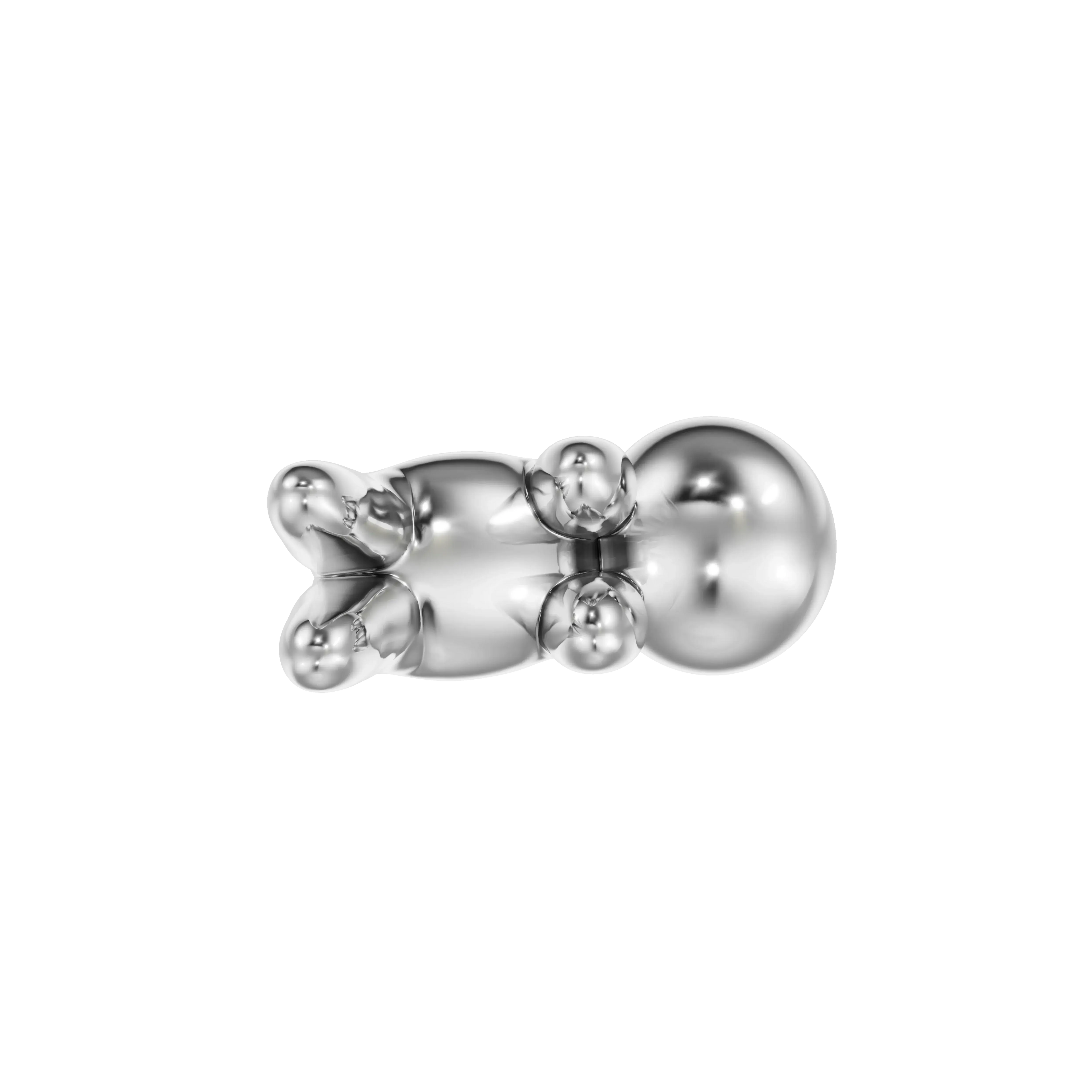 Modern luxury silver ring with abstract spherical design