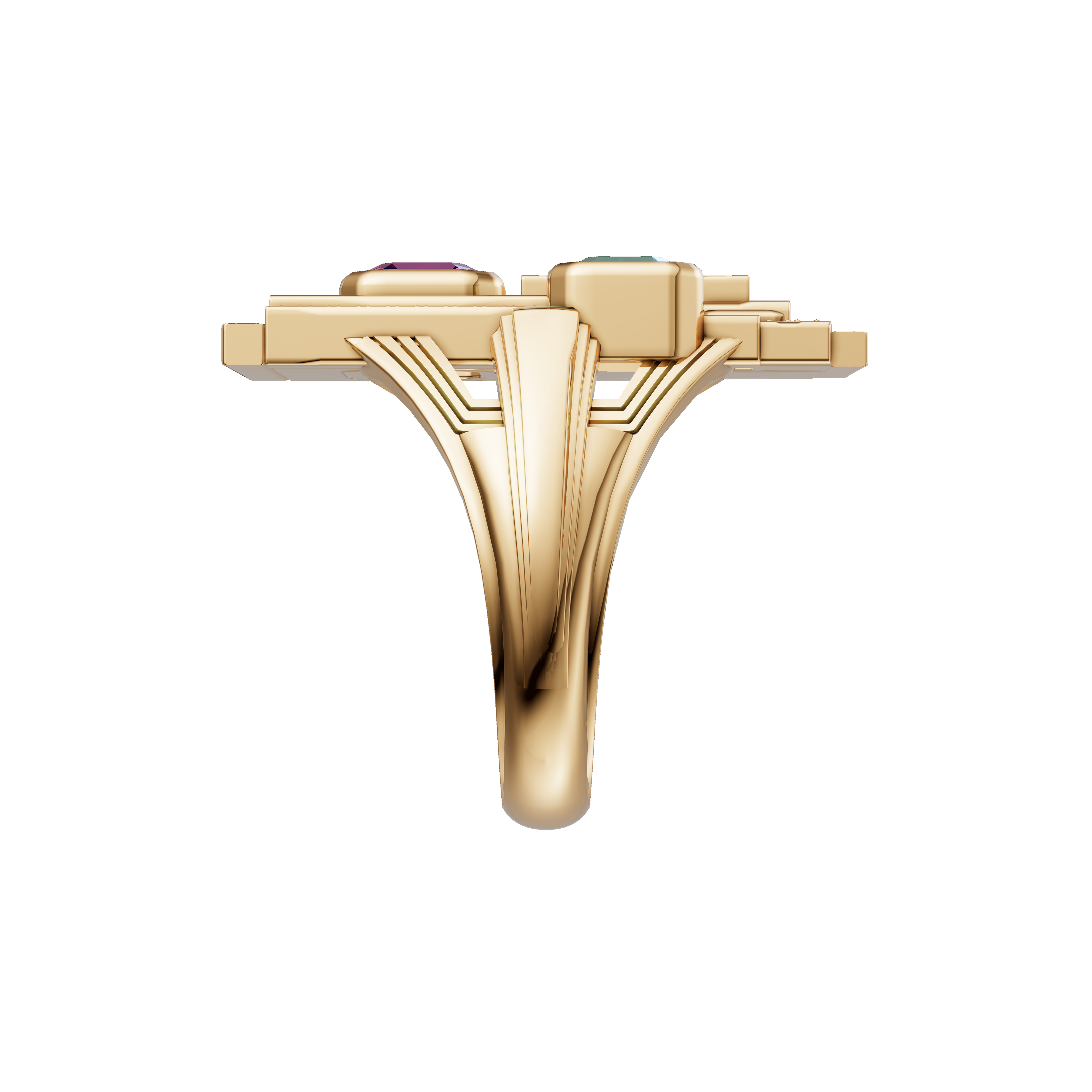 Bague Héliopolis en Or Massif 18 carats et Tourmalines | Aupiel